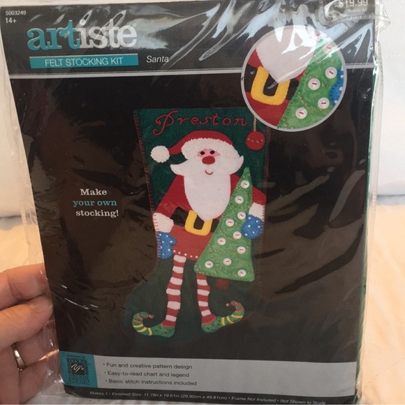 Artiste Felt Stocking with Santa ๐
๐ป Kit NWT - Picture 6 of 6